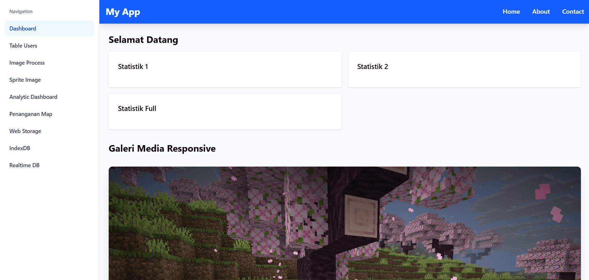 Pratinjau project MyApp Belajar Next.js